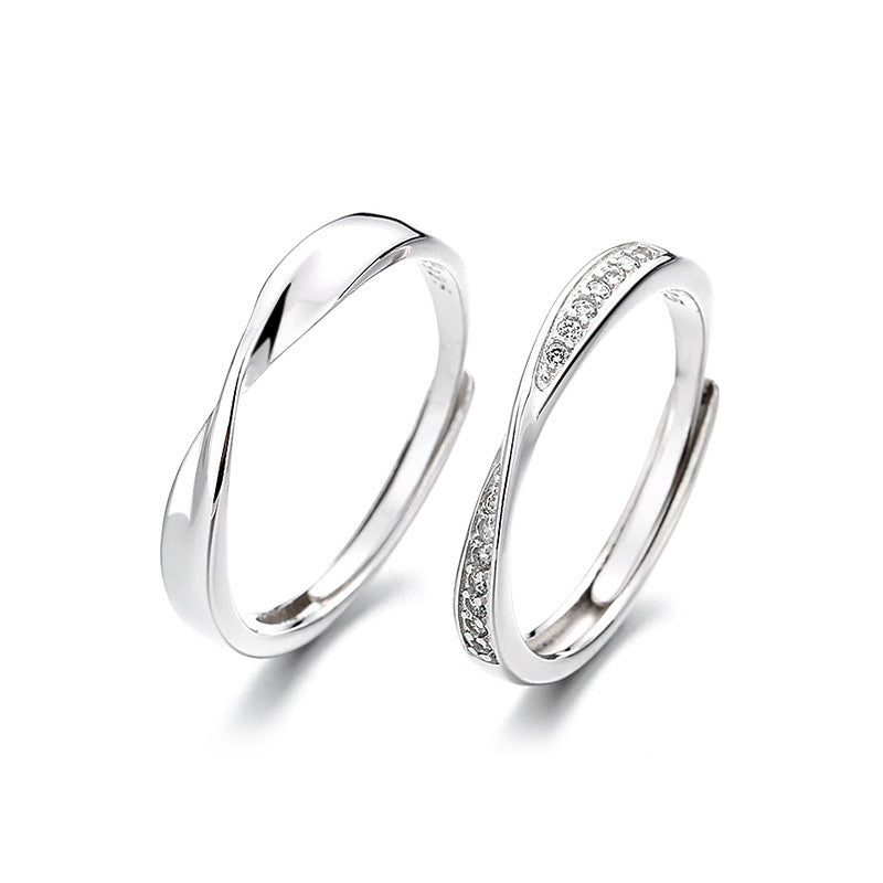 Wholesale Mobius couple ring fashion 520 Valentine's Day ring female Net Red simple open ring Qixi gift